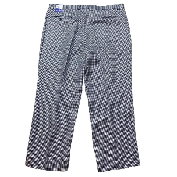 EJ Samuels Dress Pants Men's W45-50R Black White Houndstooth Pleated 48139 NWT - Picture 3 of 8